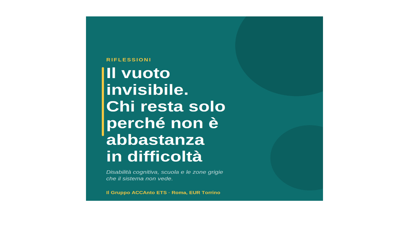 Il vuoto invisibile. Chi resta solo perché non è abbastanza in difficoltà